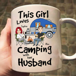 This Girl Loves Camping With Her Husband - Personalized Mug For Camping Couple