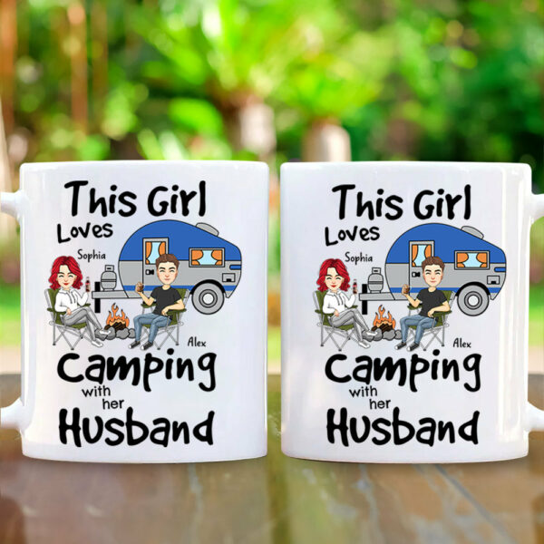 This Girl Loves Camping With Her Husband - Personalized Mug For Camping Couple - Image 6