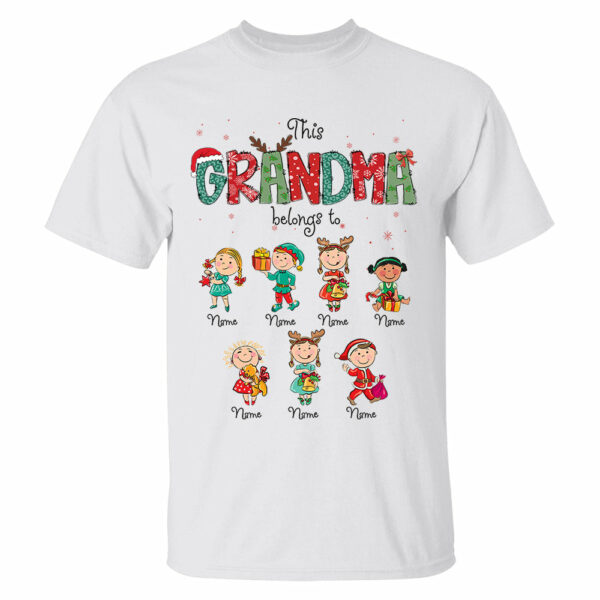 This Grandma Belongs To Christmas Shirt, Family Christmas Shirt, Custom Shirt For Nana Mama Family - Image 5