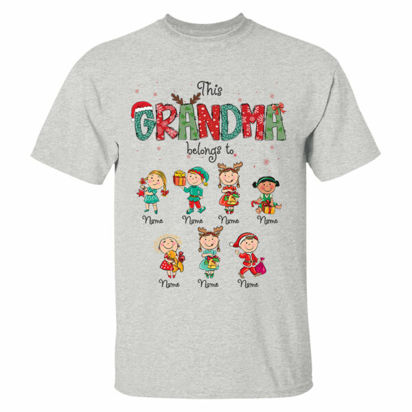 This Grandma Belongs To Christmas Shirt, Family Christmas Shirt, Custom Shirt For Nana Mama Family - Image 3