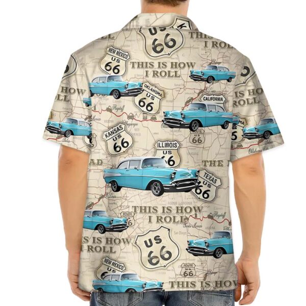 This Is How I Roll - Custom Vehicle Photo Upload Car Route 66 Hawaiian Shirt - Image 3