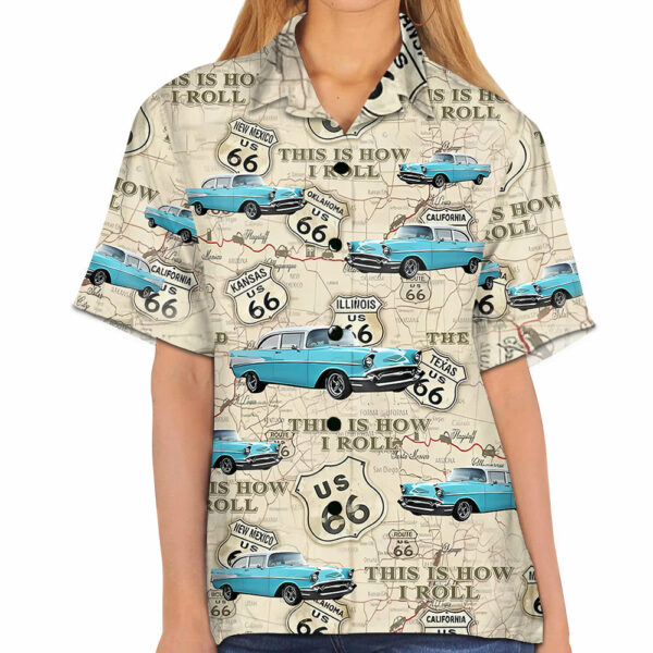 This Is How I Roll - Custom Vehicle Photo Upload Car Route 66 Hawaiian Shirt Vr2 - Image 4