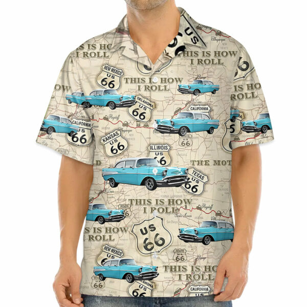 This Is How I Roll - Custom Vehicle Photo Upload Car Route 66 Hawaiian Shirt Vr2 - Image 2