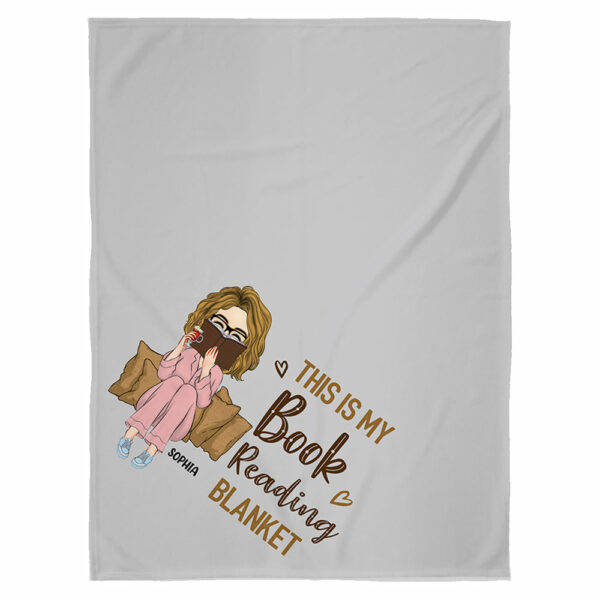 This Is My Book Reading Blanket - Personalized Blanket - Image 2