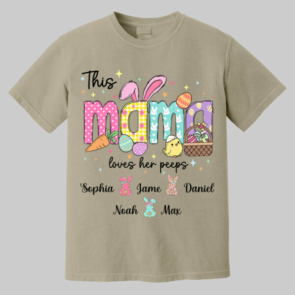 This Mama Loves Her Peeps, Custom Easter Grandma T-Shirt, Gift For Grandma T1807 - Image 11
