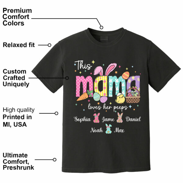 This Mama Loves Her Peeps, Custom Easter Grandma T-Shirt, Gift For Grandma T1807 - Image 14