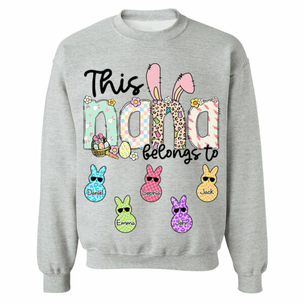 This NaNa belong to, Personalized Grandma Peeps Easter Shirt, Custom Grandma And Kids T1807 - Image 9