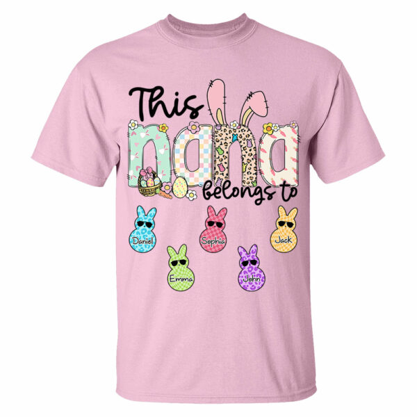 This NaNa belong to, Personalized Grandma Peeps Easter Shirt, Custom Grandma And Kids T1807 - Image 5