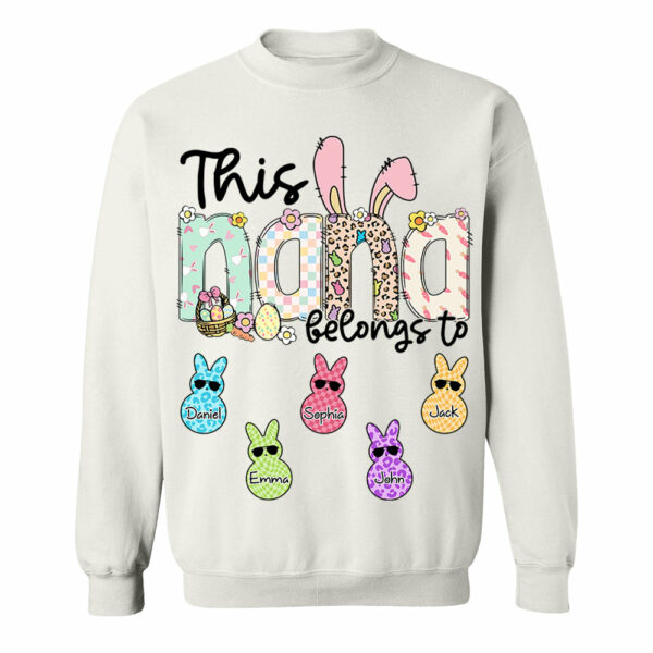 This NaNa belong to, Personalized Grandma Peeps Easter Shirt, Custom Grandma And Kids T1807 - Image 7