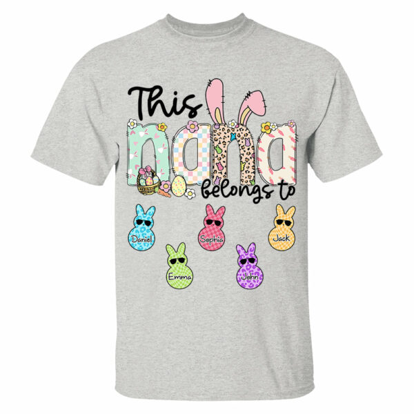 This NaNa belong to, Personalized Grandma Peeps Easter Shirt, Custom Grandma And Kids T1807 - Image 3
