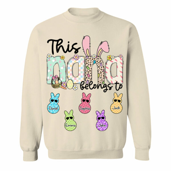 This NaNa belong to, Personalized Grandma Peeps Easter Shirt, Custom Grandma And Kids T1807 - Image 8