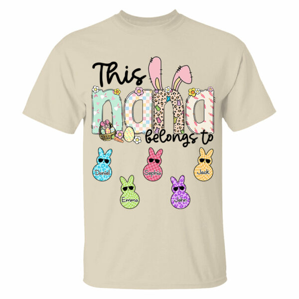 This NaNa belong to, Personalized Grandma Peeps Easter Shirt, Custom Grandma And Kids T1807 - Image 4