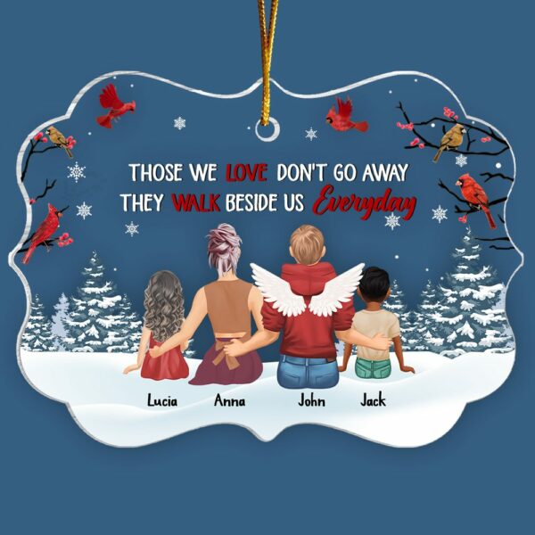 Those We Love Donâ€™t Go Away They Walk Beside Us Everyday - Personalized Memorial Ornament - Image 4