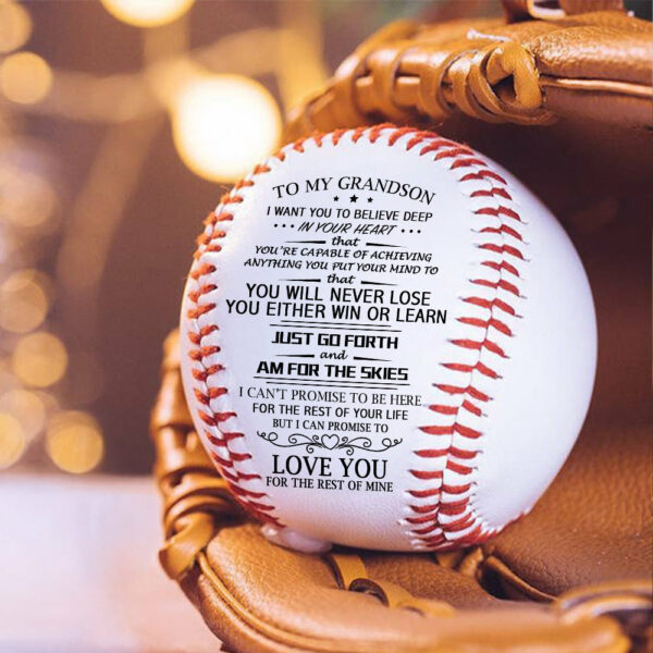 To My GrandSon You Will Never Lose Baseball Ball, Personalized Engraved Baseball, Gift For Mom Tu24 - Image 4