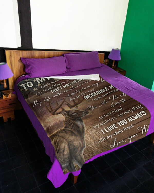 To My Husband I Fell Love With You And Realized That You Are Deer Us Flag Custom Blanket For Husband - Image 4
