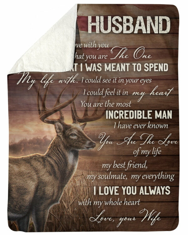 To My Husband I Fell Love With You And Realized That You Are Deer Us Flag Custom Blanket For Husband - Image 2
