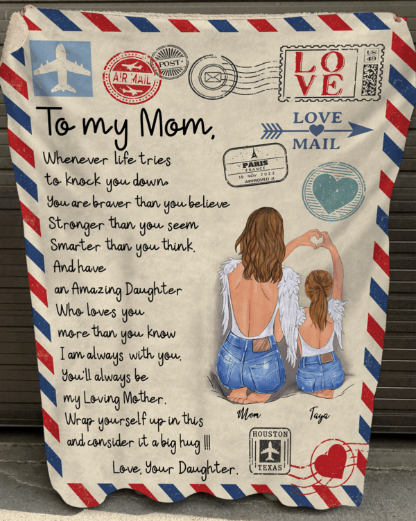 To My Mom Whenever Life Tries To Knock You Down Letter Custom Blanket Gift For Mom - Image 7