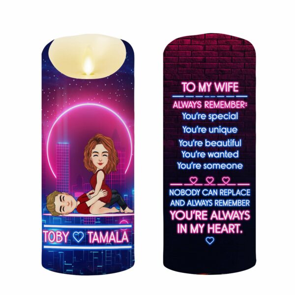 To My Wife Always Remember - Personalized LED Candle Anniversary Gift For Couples - Image 6