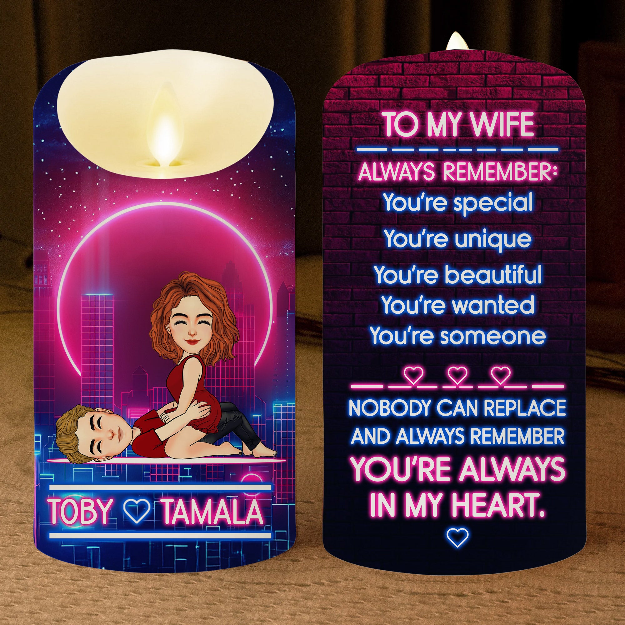 To My Wife Always Remember - Personalized LED Candle Anniversary Gift For Couples