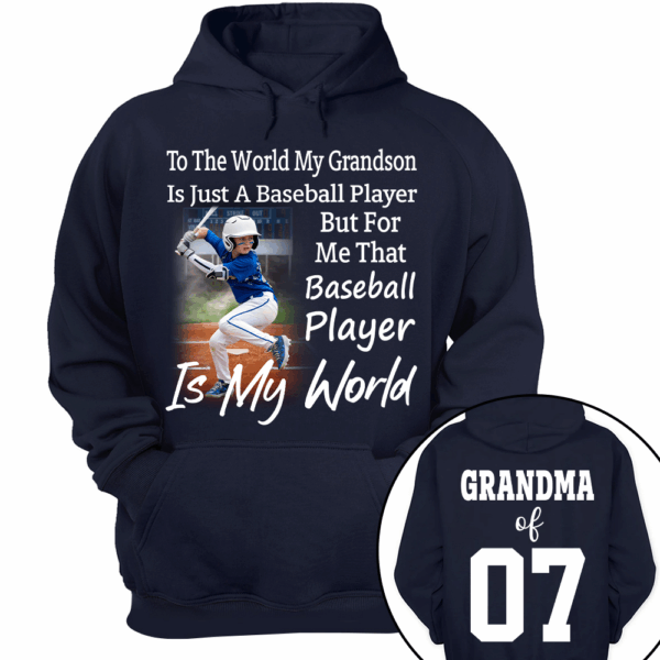 To The World My Grandson Just A Baseball Player - Personalized Shirt - Image 13