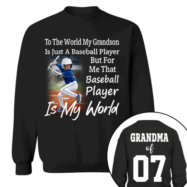 To The World My Grandson Just A Baseball Player - Personalized Shirt - Image 8