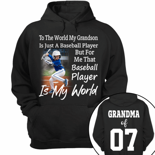 To The World My Grandson Just A Baseball Player - Personalized Shirt - Image 11