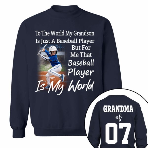To The World My Grandson Just A Baseball Player - Personalized Shirt - Image 10