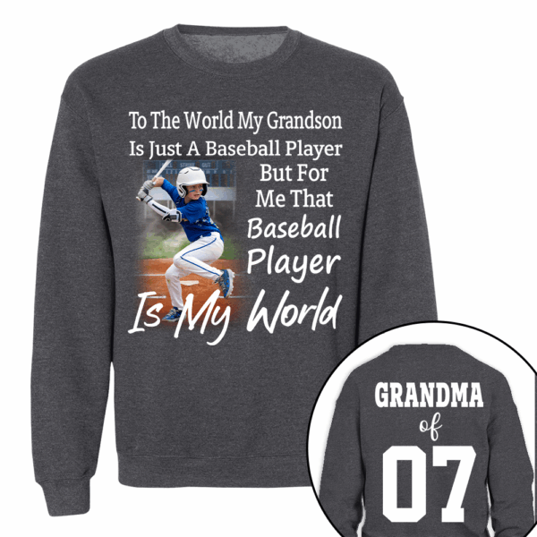 To The World My Grandson Just A Baseball Player - Personalized Shirt - Image 9