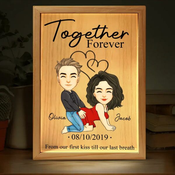 Together Forever From Our First Kiss Till Our Last Breath - Couple Personalized Custom Frame Light Box - Gift For Husband Wife, Anniversary - Image 4