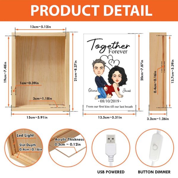 Together Forever From Our First Kiss Till Our Last Breath - Couple Personalized Custom Frame Light Box - Gift For Husband Wife, Anniversary - Image 7