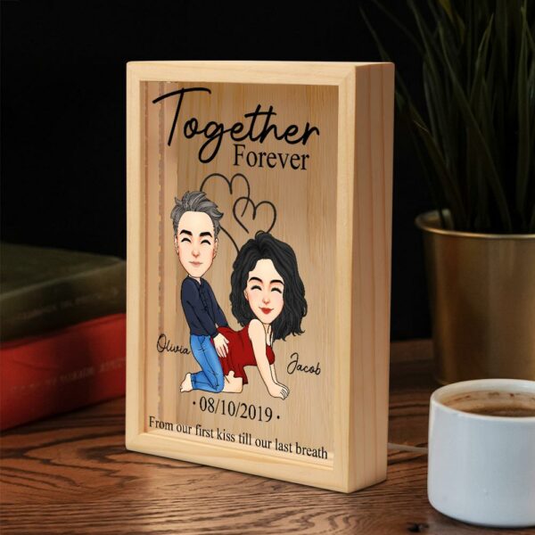 Together Forever From Our First Kiss Till Our Last Breath - Couple Personalized Custom Frame Light Box - Gift For Husband Wife, Anniversary - Image 5