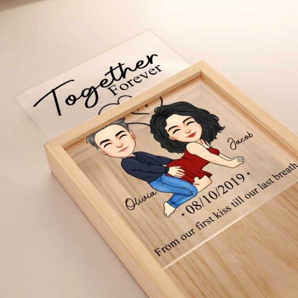 Together Forever From Our First Kiss Till Our Last Breath - Couple Personalized Custom Frame Light Box - Gift For Husband Wife, Anniversary - Image 3