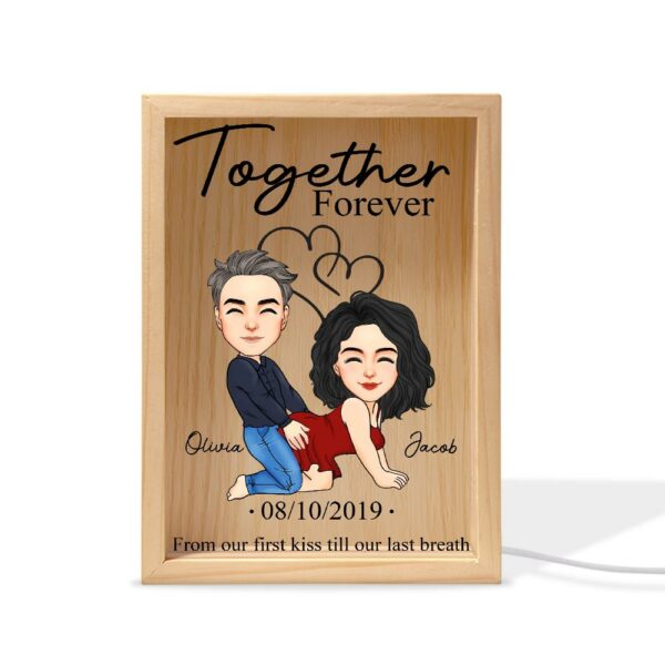 Together Forever From Our First Kiss Till Our Last Breath - Couple Personalized Custom Frame Light Box - Gift For Husband Wife, Anniversary - Image 6
