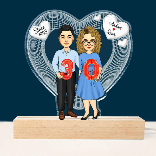 Together Since, Couple Personalized Custom Shaped 3D LED Light - Image 2