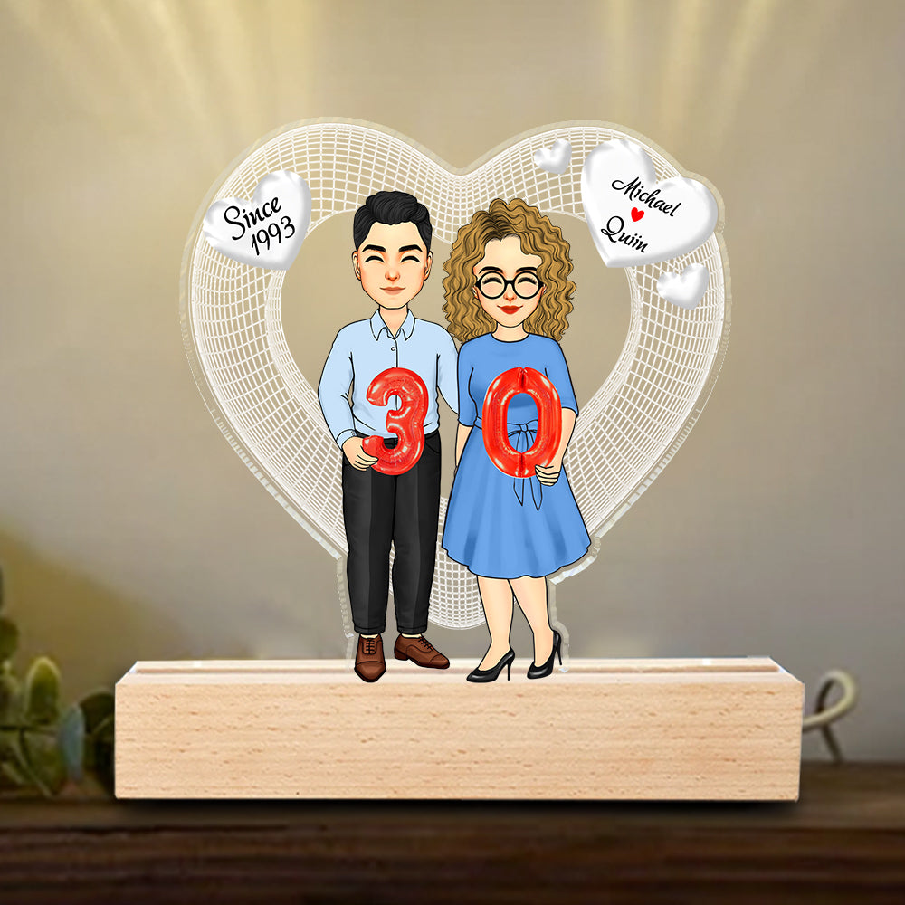 Together Since, Couple Personalized Custom Shaped 3D LED Light
