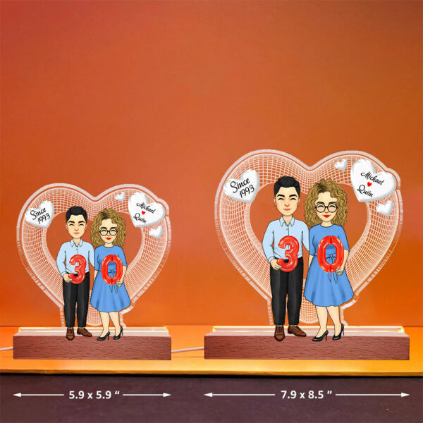 Together Since, Couple Personalized Custom Shaped 3D LED Light - Image 4