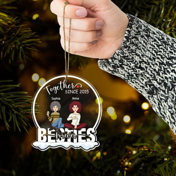 Together Since Year - Besties Forever Personalized Circle Acrylic Ornament - Image 6