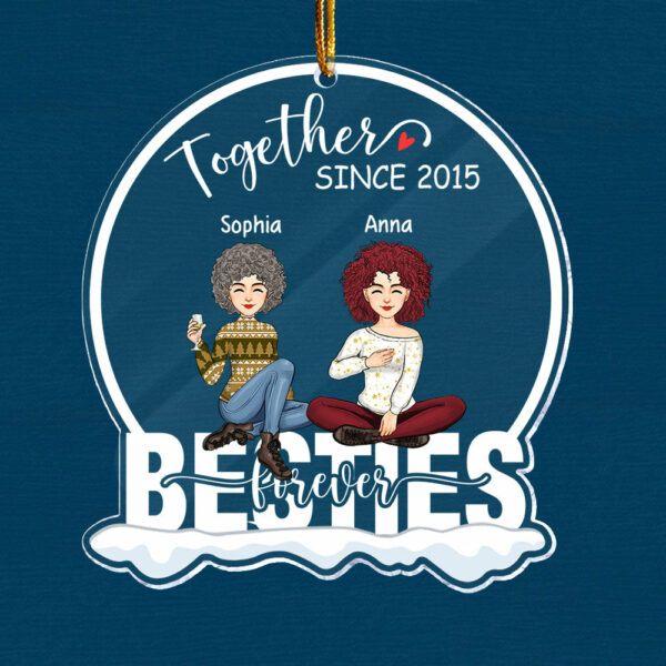 Together Since Year - Besties Forever Personalized Circle Acrylic Ornament - Image 2