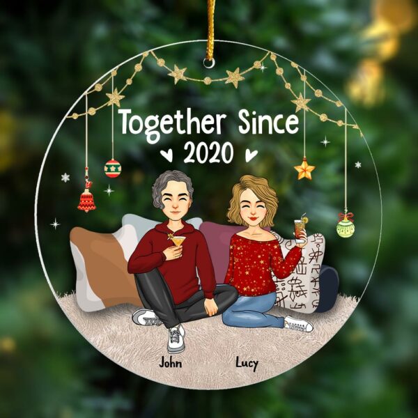 Together Since Years Personalized Christmas Acrylic Ornament For Couple - Image 3