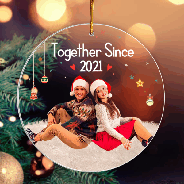 Together Sine Personalized Circle Acrylic Ornament Custom Photo - Image 3