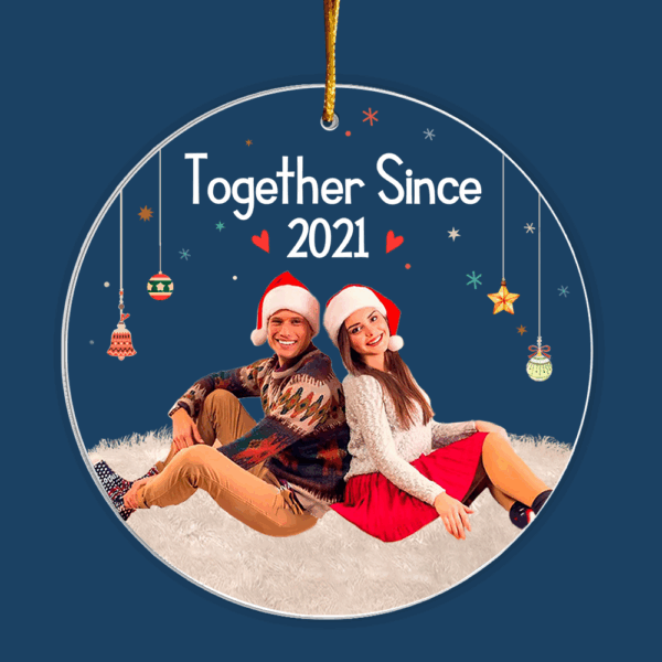 Together Sine Personalized Circle Acrylic Ornament Custom Photo - Image 4