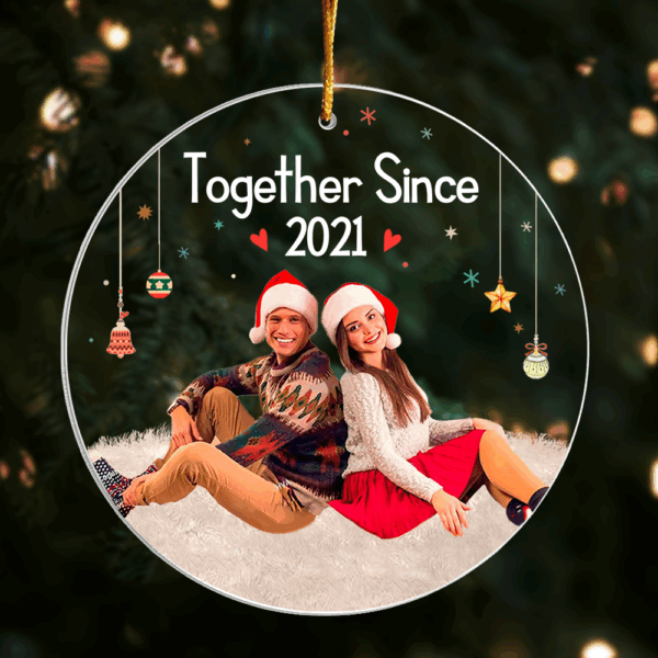 Together Sine Personalized Circle Acrylic Ornament Custom Photo - Image 2