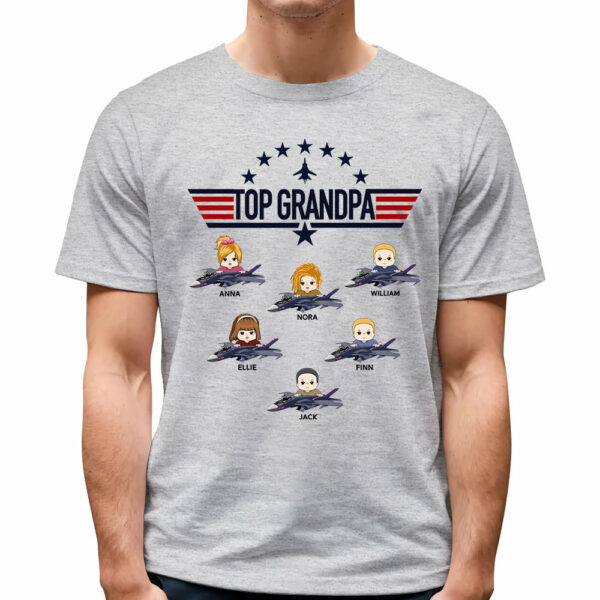 Top Gun Top Dad Personalized T-Shirt For Father Grandpa - Image 5
