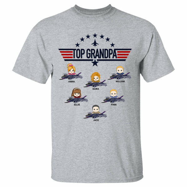 Top Gun Top Dad Personalized T-Shirt For Father Grandpa - Image 4