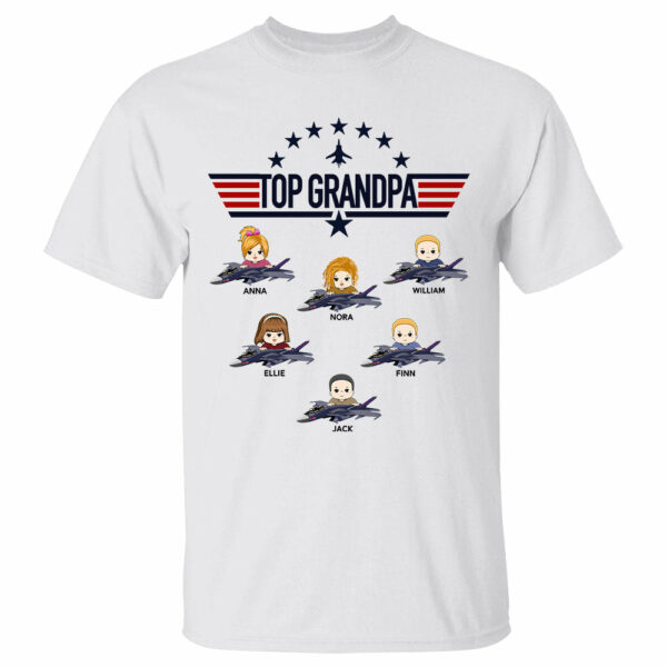 Top Gun Top Dad Personalized T-Shirt For Father Grandpa - Image 2