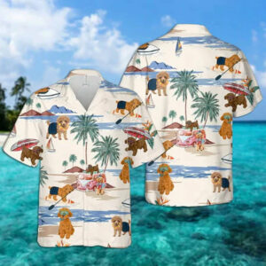 Toy Poodle Summer Beach Hawaiian Shirt, Hawaiian Shirts For Men Short Sleeve Aloha Beach Shirt