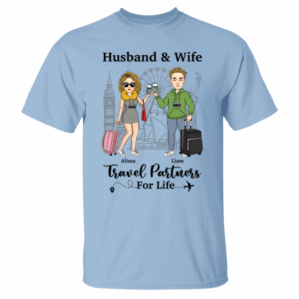 Travel Couple Travel Partners For Life - Couple Gift - Personalized Traveling Shirt - Image 5
