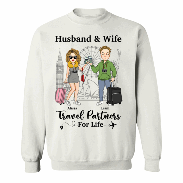 Travel Couple Travel Partners For Life - Couple Gift - Personalized Traveling Shirt - Image 6