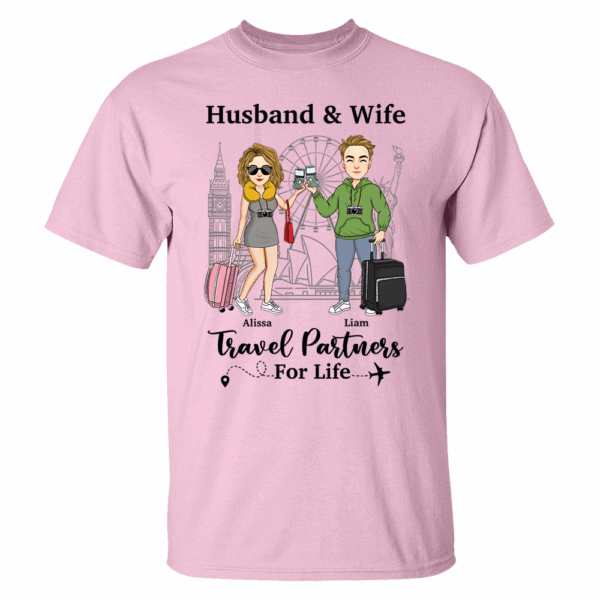 Travel Couple Travel Partners For Life - Couple Gift - Personalized Traveling Shirt - Image 4