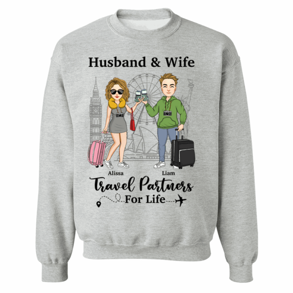 Travel Couple Travel Partners For Life - Couple Gift - Personalized Traveling Shirt - Image 7